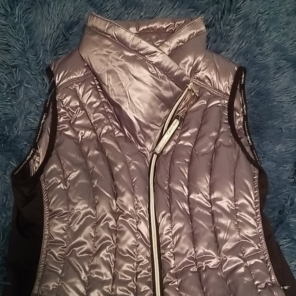 Metallic & Black Calvin Klein Down & Feather Vest